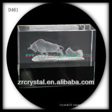 K9 3D Laser Subsurface Bull Inside Crystal Block